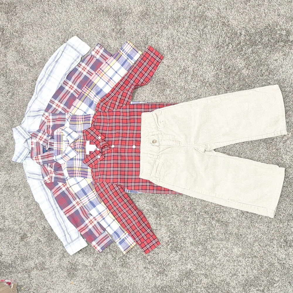 Lot of Janie and Jack / Polo 5 button-ups and corduroy pants - 3T/2T/18-24 mths